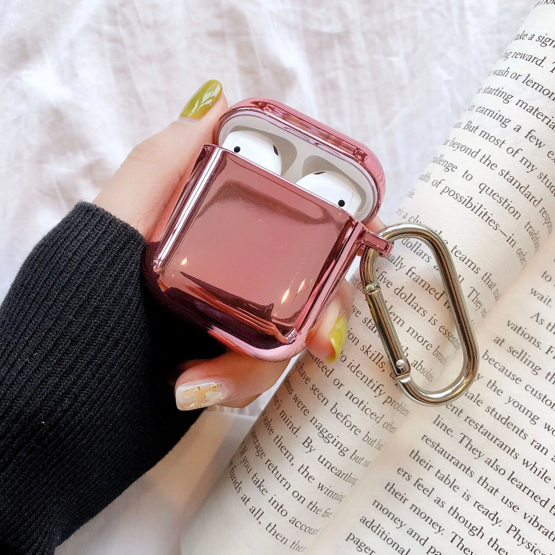 Горячая Новинка для Apple Airpods Bluetooth чехол наушников зеркальный ПК Airpod2 беспроводная