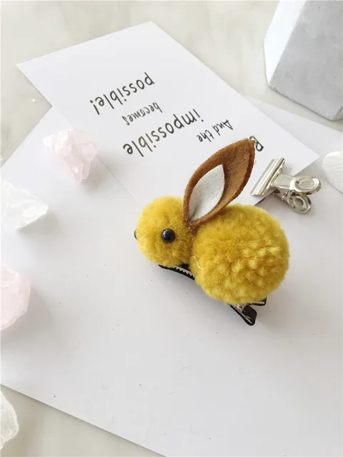 Корейские милые девочки плюшевые кролики заколка для волос женская канатная Резиновая лента конский хвост держатель аксессуары для волос 3D Животные детские заколки