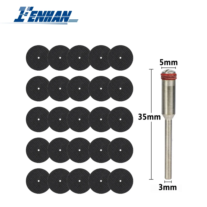 

25pcs Metal Cutting Disc with 2.35/3.0mm Mandrels Cutting Sanding Disc Cut Off Wheel for Dremel Rotary Tools Abrasive Tools
