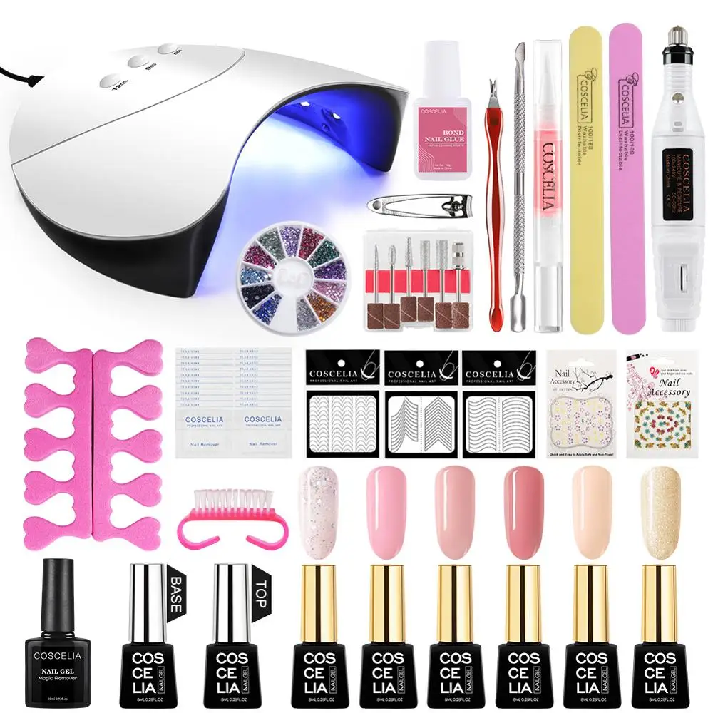 COSCELIA УФ гели для ногтей набор светодиодный светильник Сушилка с Гель лак