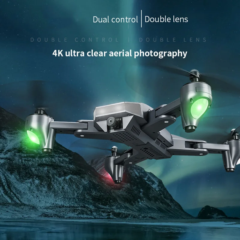 Радиоуправляемый Дрон вертолет с камерой Wi-Fi FPV двойная камера 4K HD RC Quadcopter
