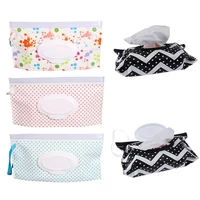 1 pc carry easy wet wipes bags napkin storage box wipe case cartoon print eco friendly reusable cosmetic bag