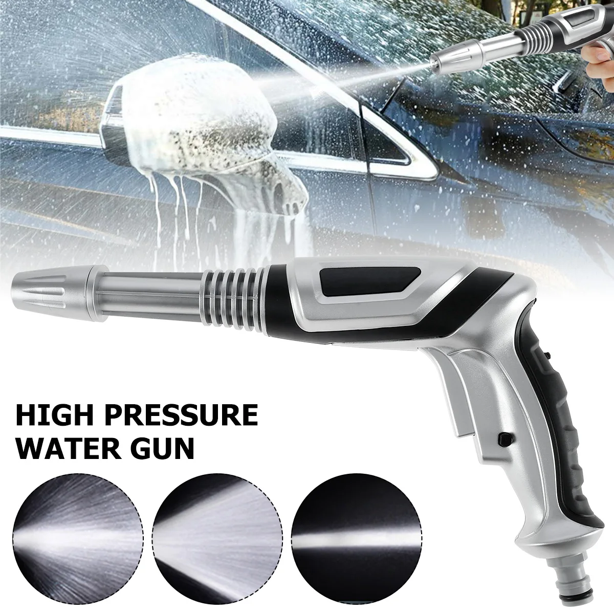 

New Jet Nozzle Adjustable Duty Handheld Water Nozzle High Pressure Water Sprayer for Garden Hose Watering Car Washing Universal