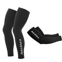2021 team raudax black leg warmers uv tection cycling arm warmer breathable bicycle running racing mtb bike leg sleeves