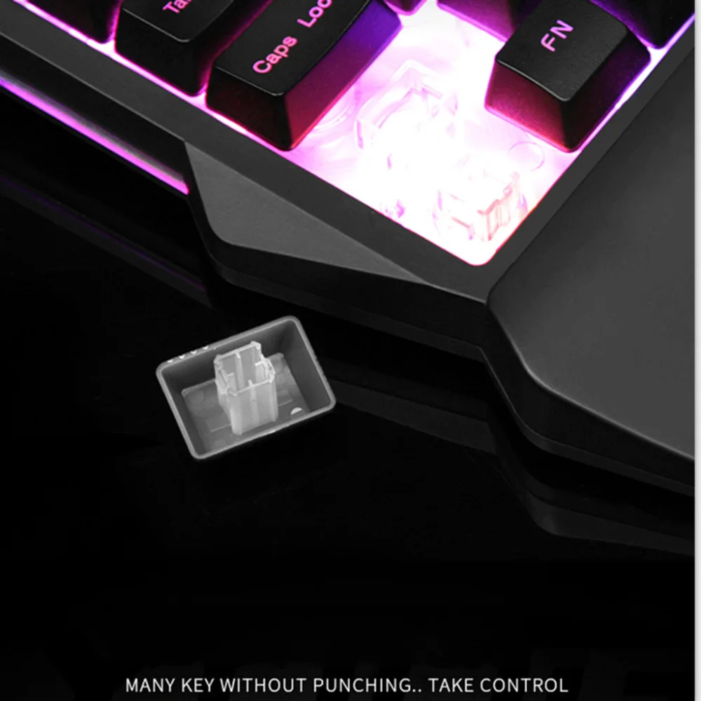 Проводная игровая клавиатура G92 с RGB подсветкой 35 клавиш эргономичная для одной