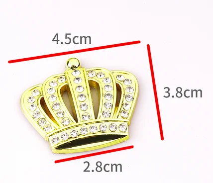 

Gold Metal Crystal Crown Luxury VIP Emblem Auto Badge Motorcycle Decals Sticke Car Accessories