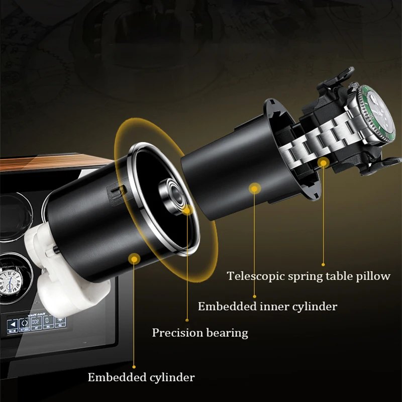 M&ampQ 6 slot watch winder box for automatic watches winding accessories wooden boxes storage collector new version holder case |