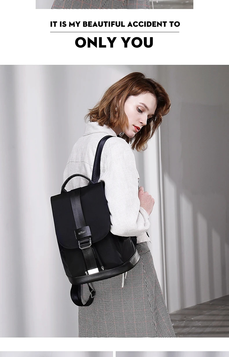 hot! Women's Backpack Student Bag Teen Girl Nylon Buckle Design Black Femme Mochila Women's Backpack Fashion Sac A Dos