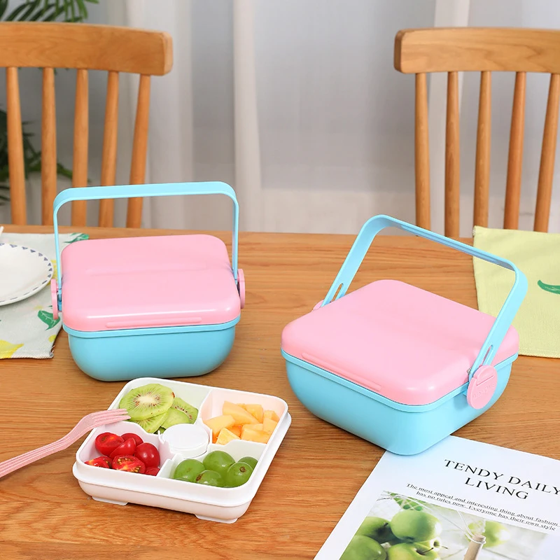 

3-цветная пластиковая миска для пищевых продуктов, Квадратная тарелка для фруктов, закусок, сладостей, салатов, блюдо, корзина