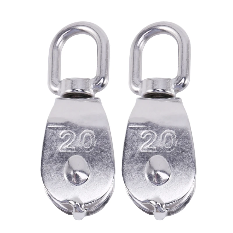 

Double Pulley Block 2Pcs Stainless Steel 304 Double Swivel Pulley Block