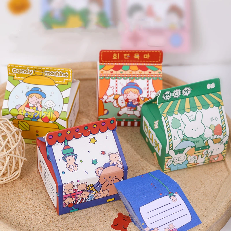 

Kawaii sticky note box cute sweet paradise milk box sticky note learning office removable boxed sticky note cute memo