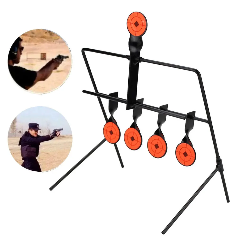 

Metal Resetting Shooting Target Paddle Wind Chime Style Target for Outdoor Shooting Training (Black)