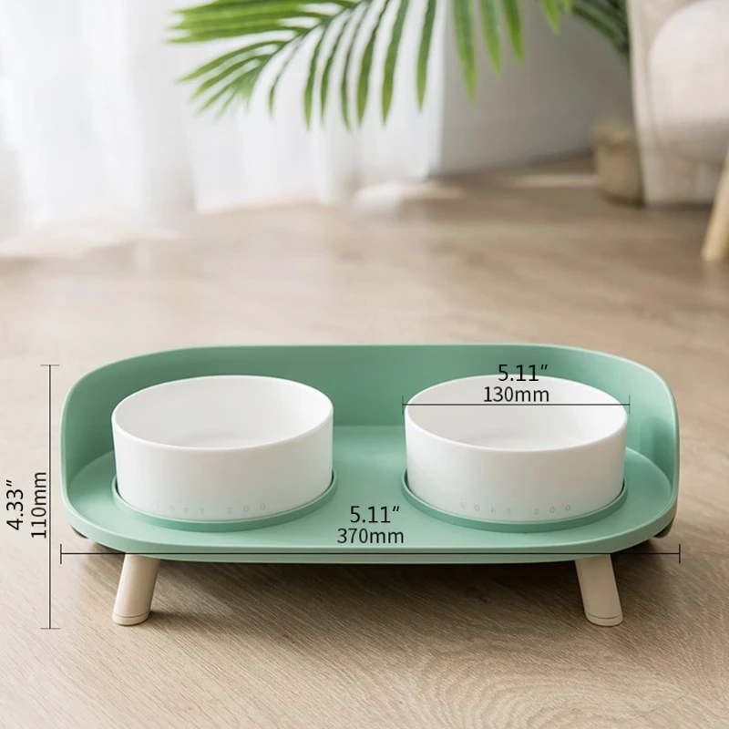 4" Elevated Dog and Cat Pet Feeder Double Bowls Raised Stand Comes with Extra Two Ceramic for Small Dogs Cats | Дом и сад