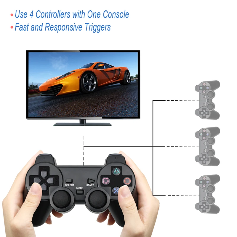 Беспроводной контроллер джойстика для PS2 игровой консоли Bluetooth Mando Jogos Manette Джойстик Геймпад для sony Playstation 2