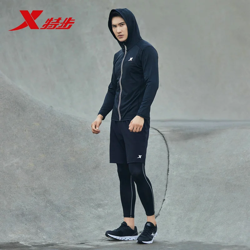 Xtep 5 шт./лот спортивный набор для мужчин новая футболка с круглым вырезом и