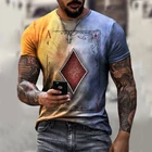 Футболка мужская с принтом игральных карт, свободная рубашка с 3D рисунком карты Ace, летняя уличная одежда в строгом стиле