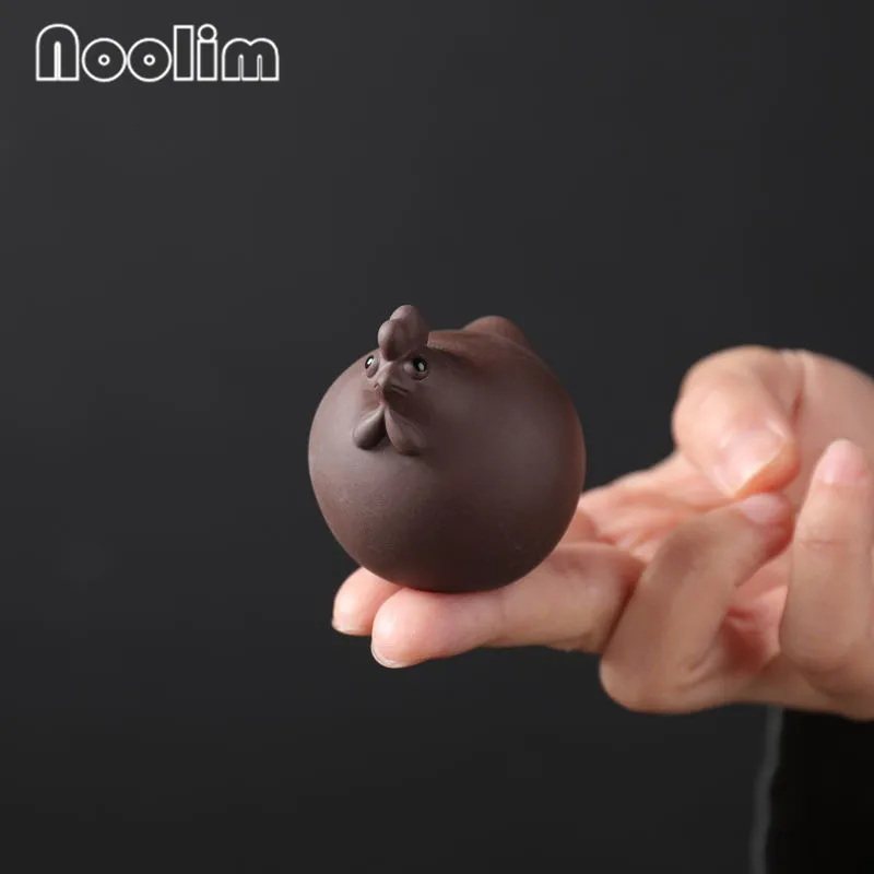 Керамические чайные фигурки животных на пальцах фиолетовая глина маленькие