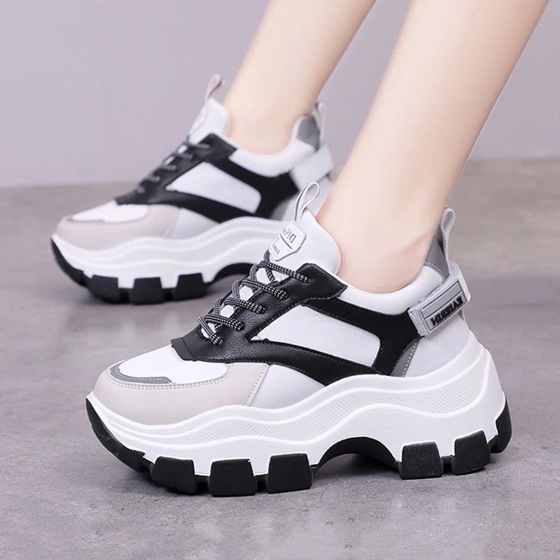 Женская Вулканизированная обувь Корейская на толстой подошве для папы женская