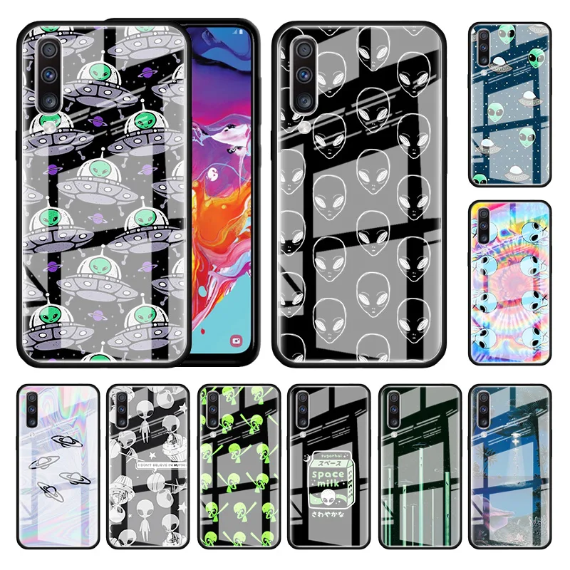 Забавный Чужой пространство НЛО стекло чехол для Samsung Галактики A70 A50 A51 M51 A20 A10 A11 A31