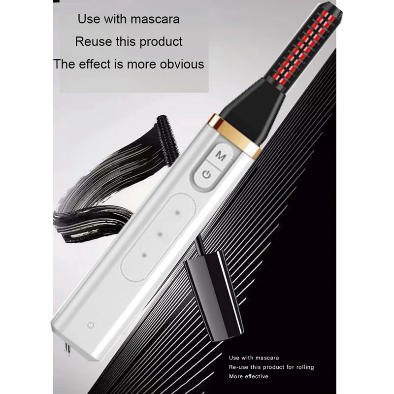 

Heated Eyelash Curler, Electric Eyelash Curler Electronic Eye Lashes Curling Comb USB Rechargeable Natural