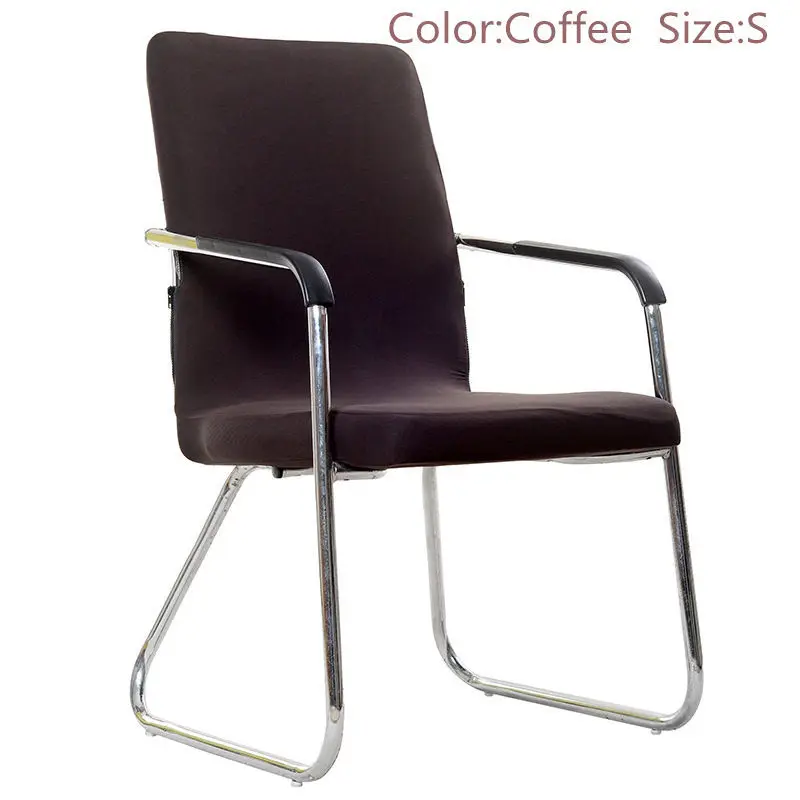 coffee S 3 размера, офисный эластичный Чехол для стула, анти-грязный съемный стул, чехлы для компьютерного стула, 4 однотонных цвета, чехол для сиденья для конференц-зала - Цвет: coffee S