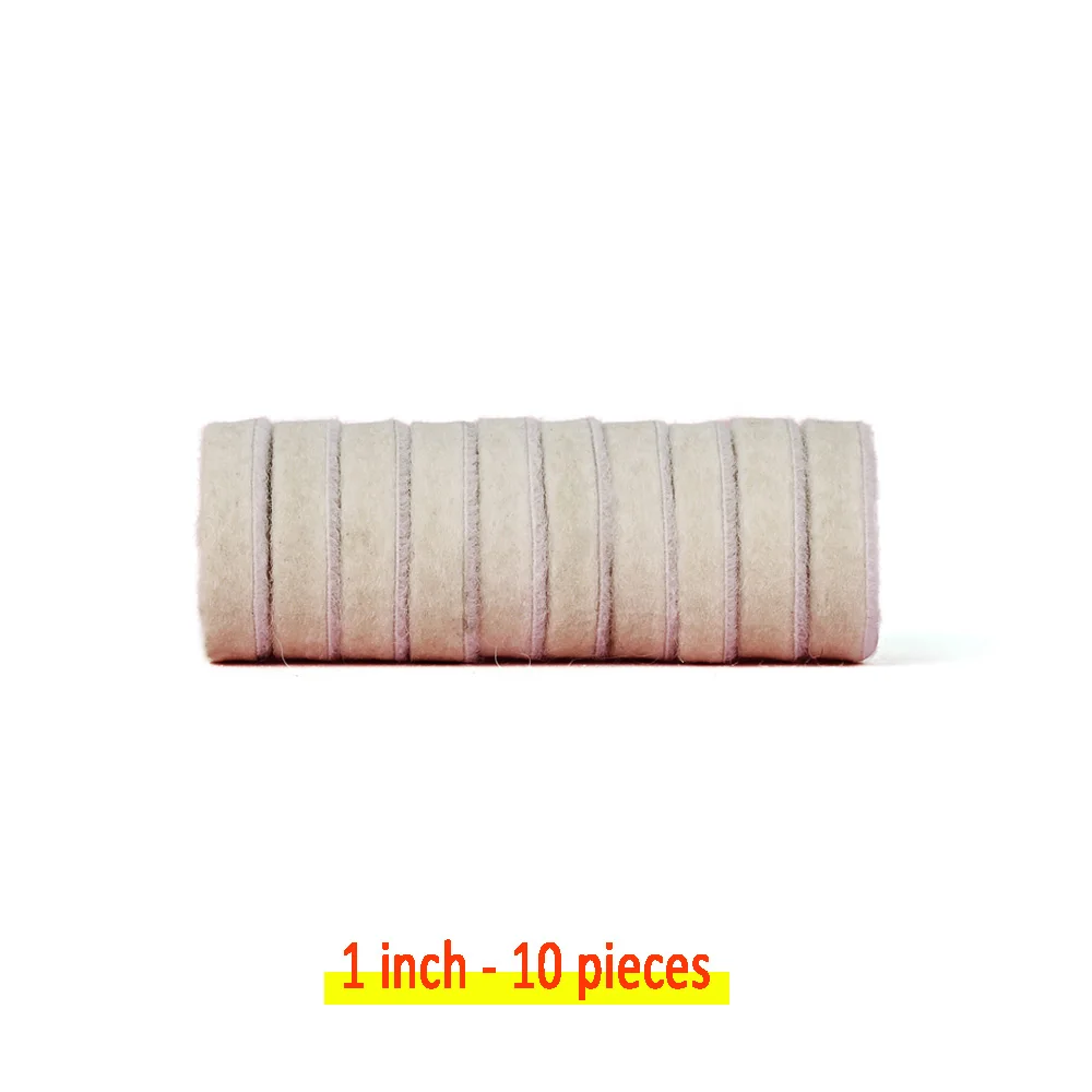 1 inch-10 pieces Z-LION 1/2/3/4/5/6/7 дюймов полировальная подушечка из шерсти автомобиля полировка диска 5 мм Толщина влажные для автомобиля металла Стекло для чистки и полировки для восковой депиляции - Цвет: 1 inch-10 pieces