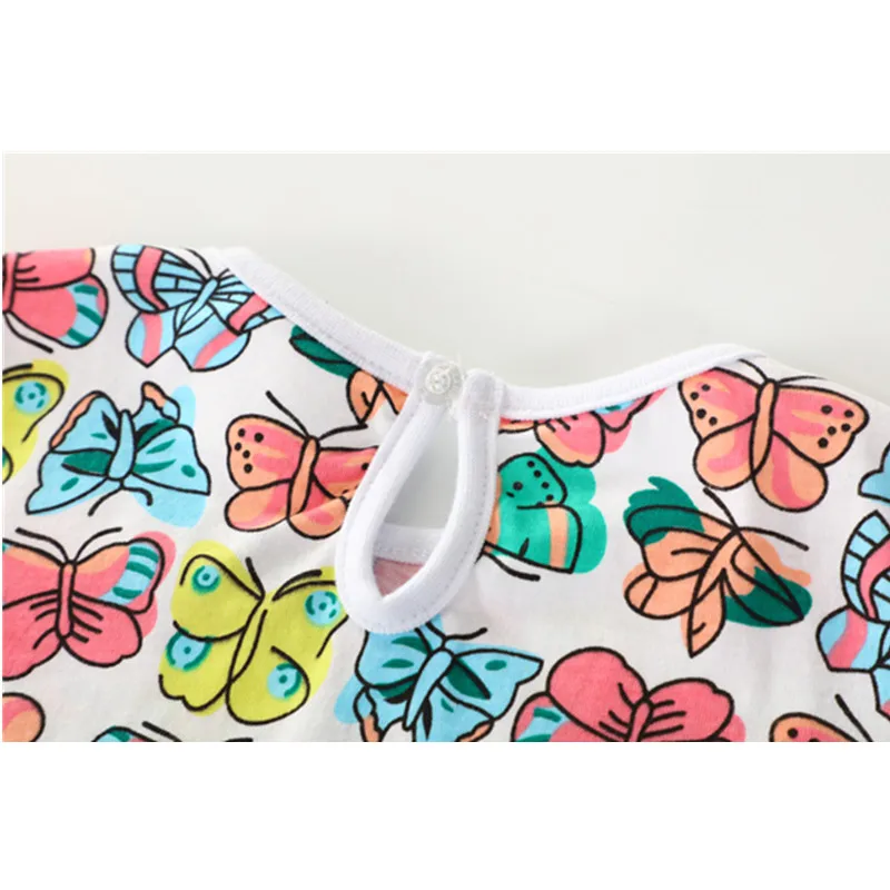 Модная летняя футболка для маленьких девочек с короткими рукавами и принтом