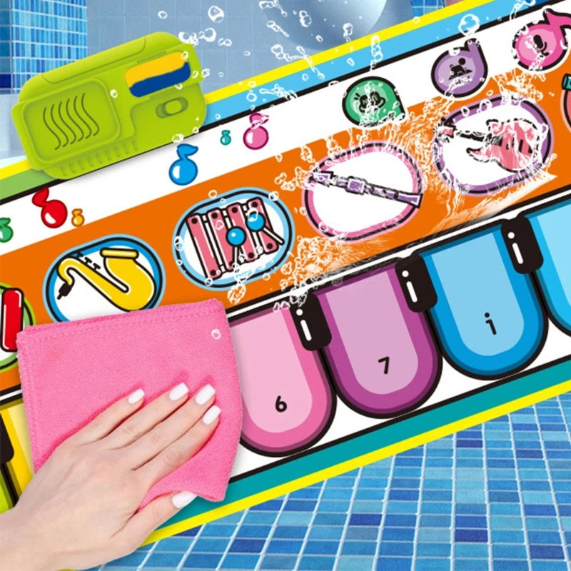 

Kids Baby Cartoon Electronic Piano Keyboard Portable Music Game Pad Blanket with built-in Speakers Recording Function Toys Gifts