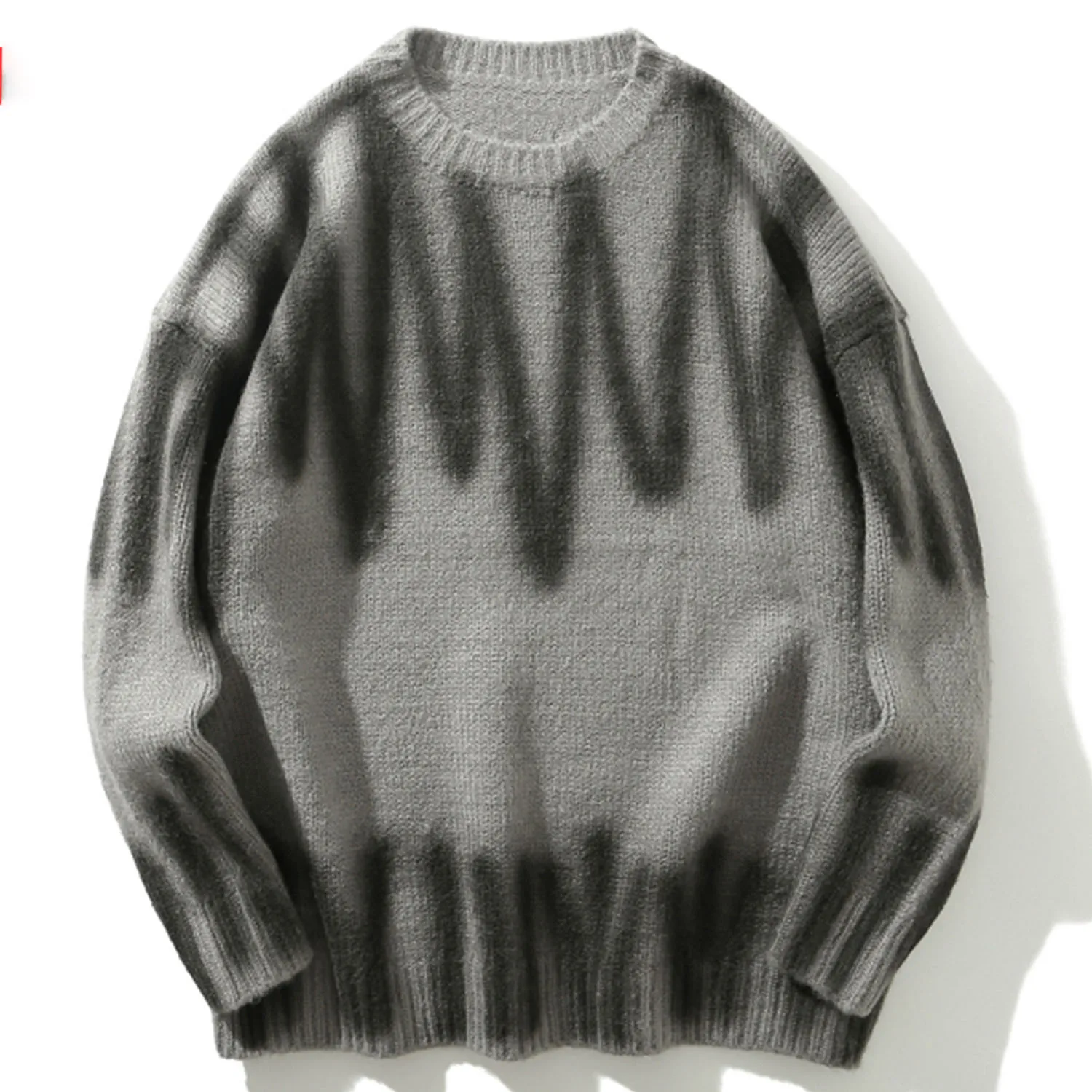 Мужской трикотажный свитер в стиле Харадзюку Повседневный пуловер с волнистыми