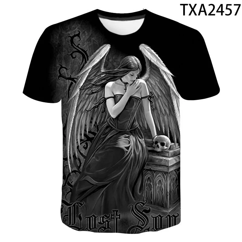 

New Summer 3D Printed Cotton T Shirts Casual Men Women Children Gothic Short Sleeve Boy Girl Kids Streetwear Cool Tops Tee