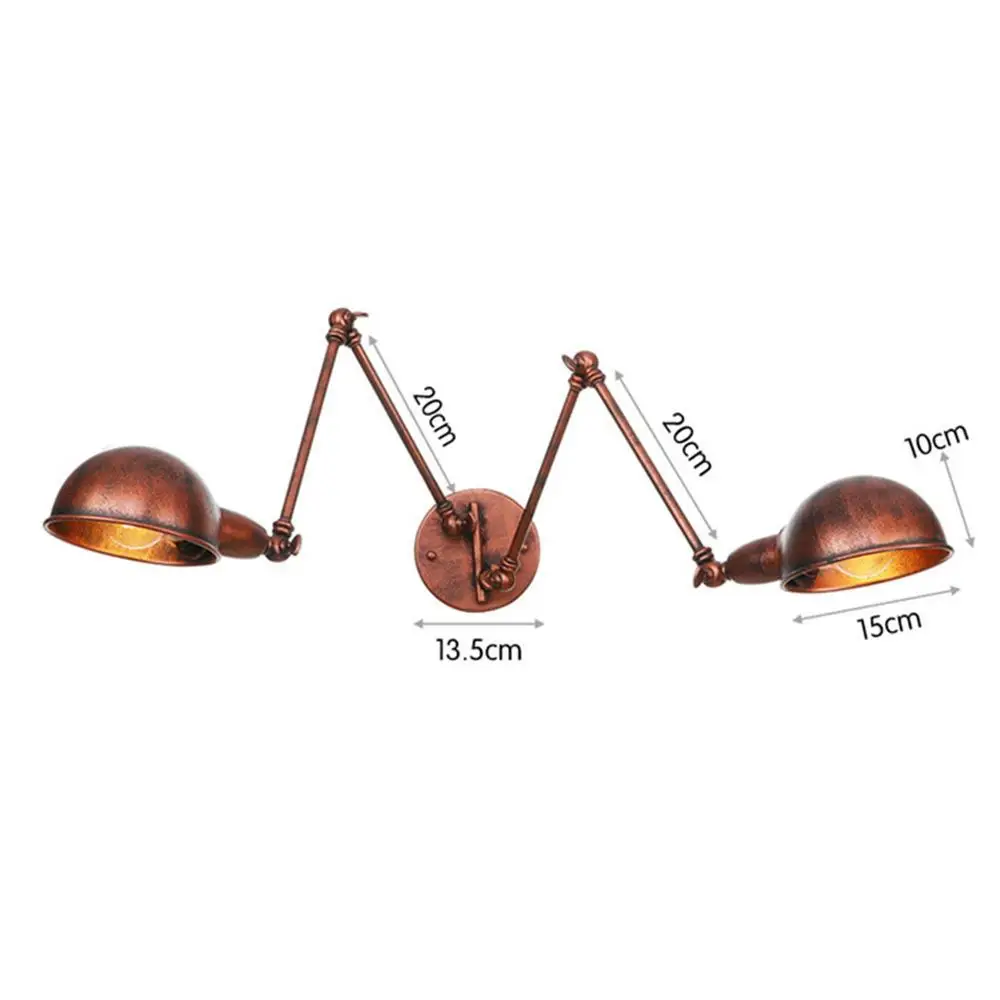 Лофт индустриальные направляющие настенные светильники из железа с ржавыми ретро лампами Vintage E27 для гостиной спальни бара.