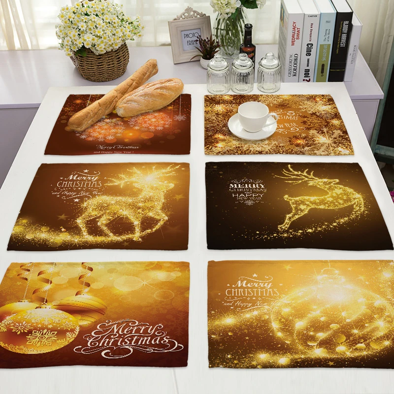 Рождественский олень снежинка хлопковая льняная подкладка коврики для
