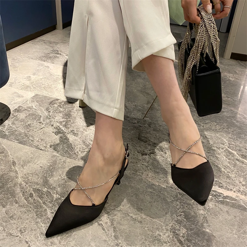 

Shoes Women's Sandals 2021 Bling Shoe Shallow Shoes For Women 2021 Sandalias Female Pumps Thin Heels Modern Sandals High Heels