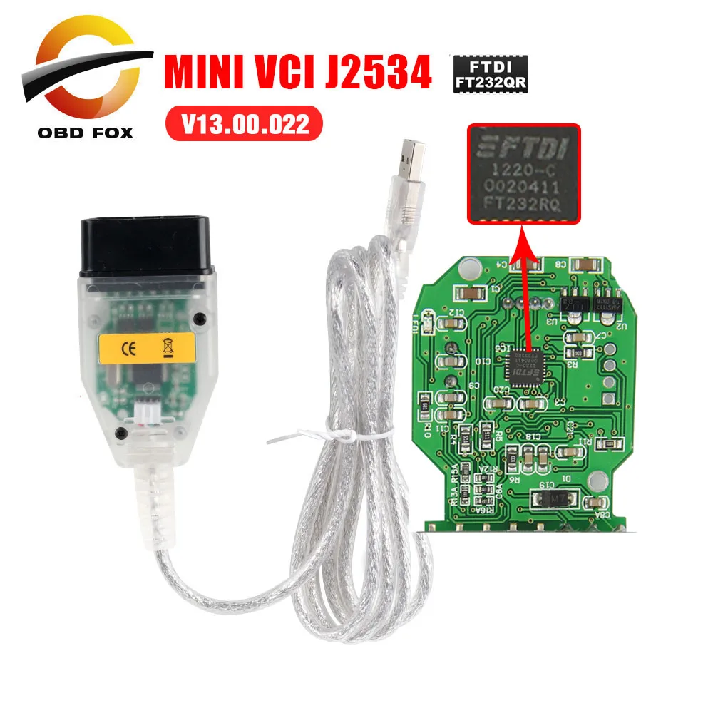 Последняя версия качества A+ MINI для VCI кабеля для TOYOTA TIS Techstream V12.00.127 диагностический интерфейс