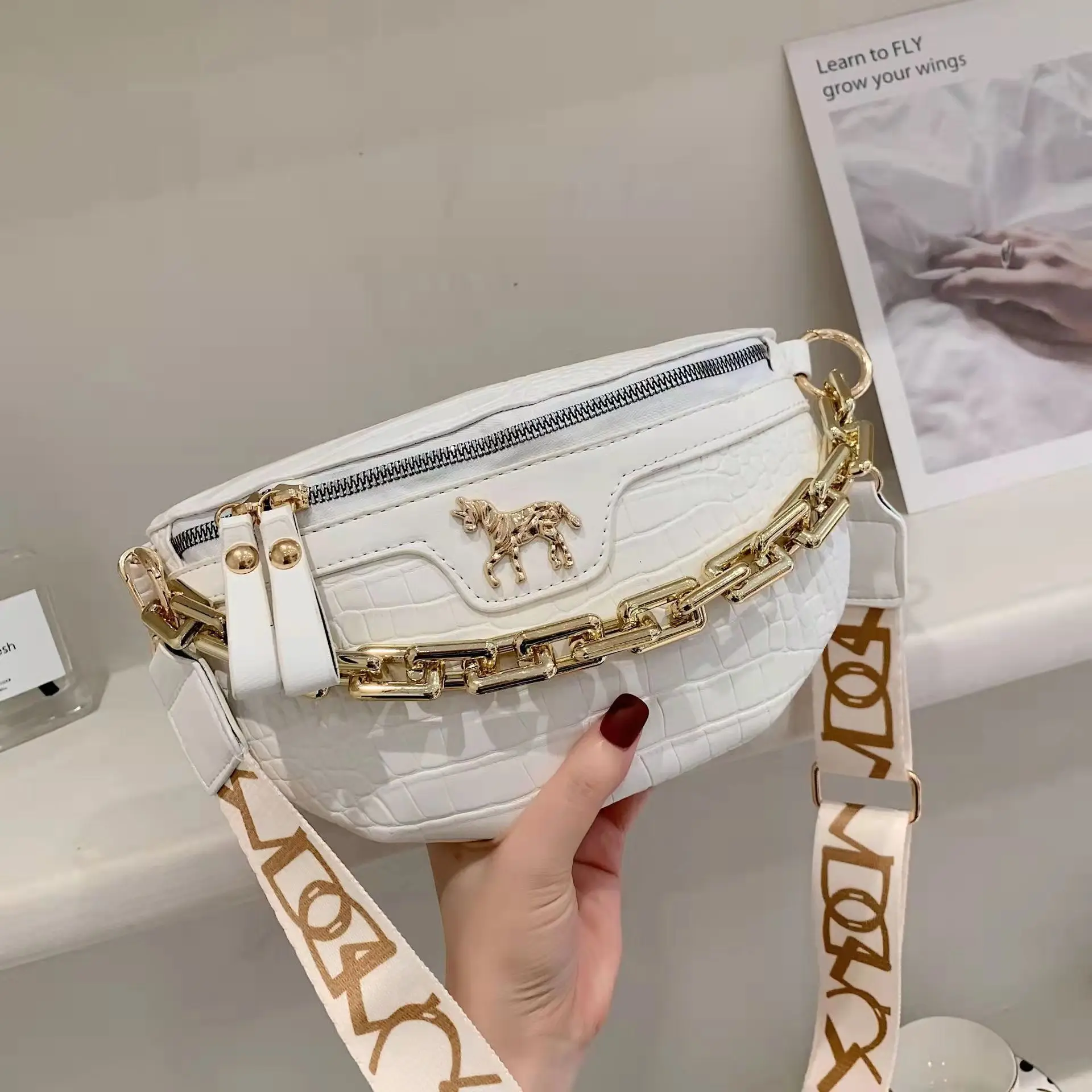 

Bolsa de cintura pequena de couro pu, pochete feminina 2021, cinto de viagem