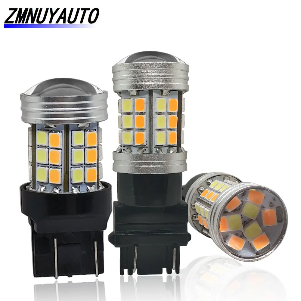 2 шт. 1157 BAY15D P21/5 Вт Led T20 7443 W21/5 Светодиодная лампа двухцветная автомобильная