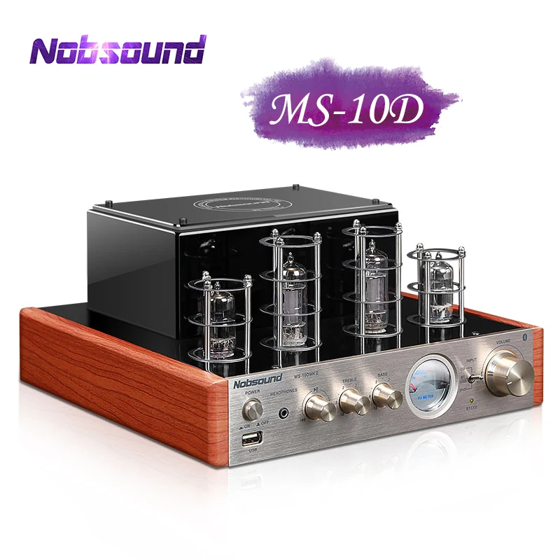 Nobsound MS 10D Series Vacuum Tube Amplifier Bluetooth USB Optical Coaxial DVD CD Fever Stereo Audio Player Treble Bass Adjust