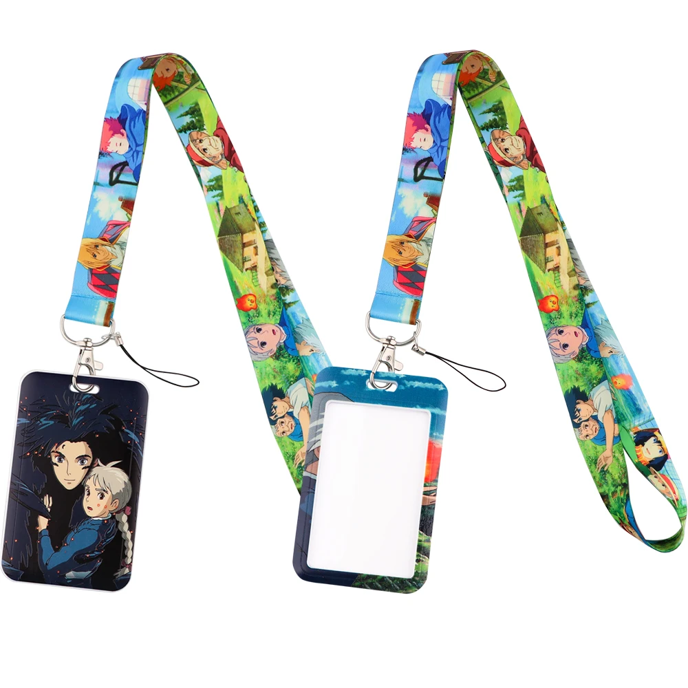 

JF1084 Anime Fire Lanyard Car KeyChain ID Card Passport Gym Cellphone Badge Kids Key Ring Holder Decorations Accessories