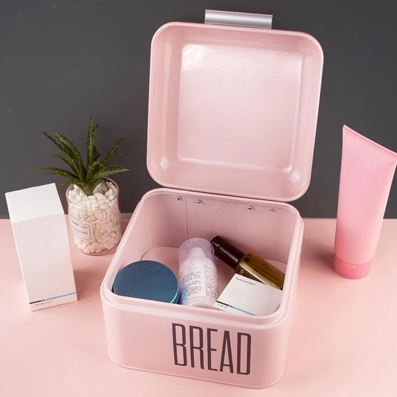 

Newly Durable Metal Bread Box Kitchen Bread Bin Container with Lid for Bakery Restaurant VA88