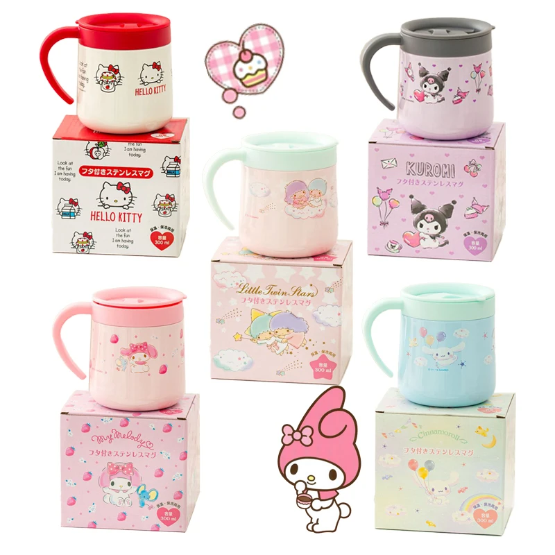 

Kawaii 304 Stainless Steel Vacuum Flask with Handle My Melody KTcat Cinnamoroll Kuromi Large-capacity Cup Cute Couple Cups Gift