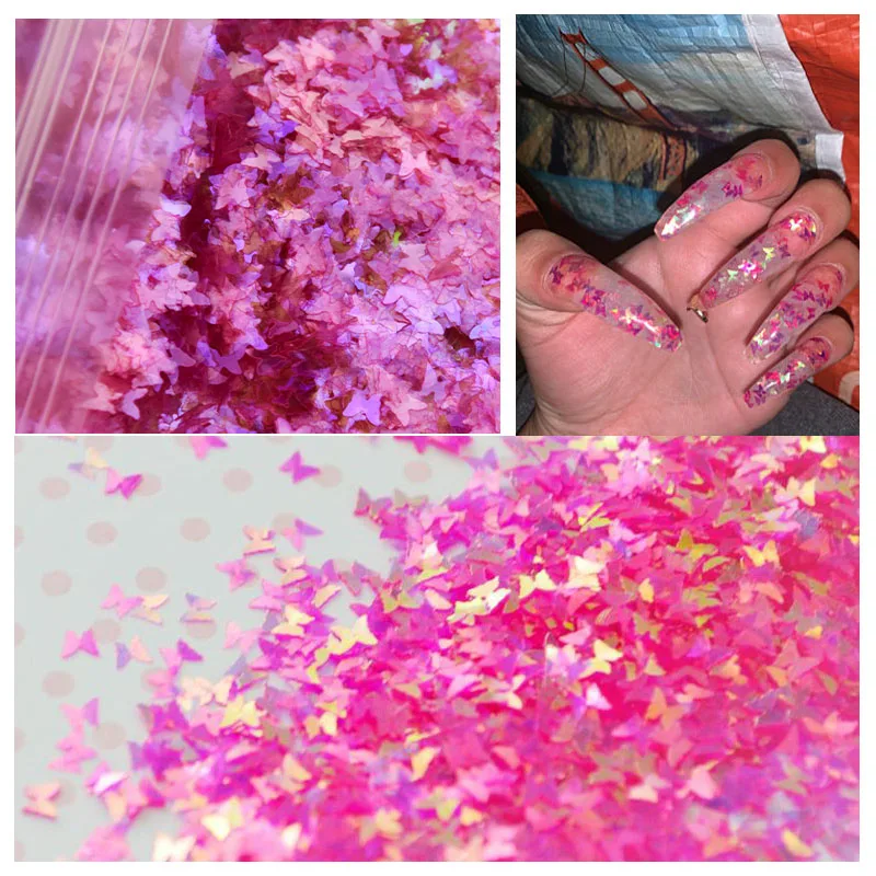 3 мм 50grampink Радужная Бабочка Блестящий яркий Кобальт Радужный Блеск товары из