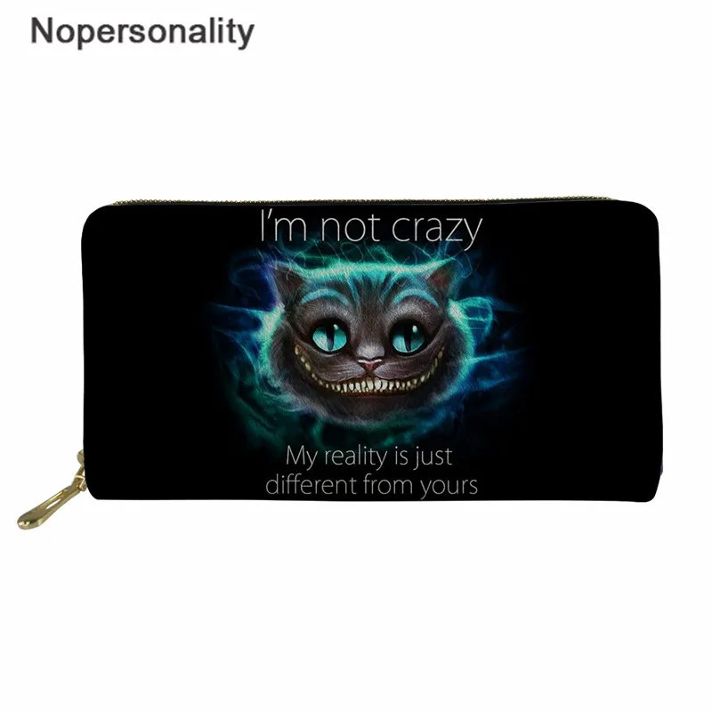 L5388Z21 Nopersonality кошелек на молнии Чеширский кошелек с принтом кота женский длинный клатч водонепроницаемый кожаный чехол для денег сумка держатель для кредитных карт - Цвет: L5388Z21