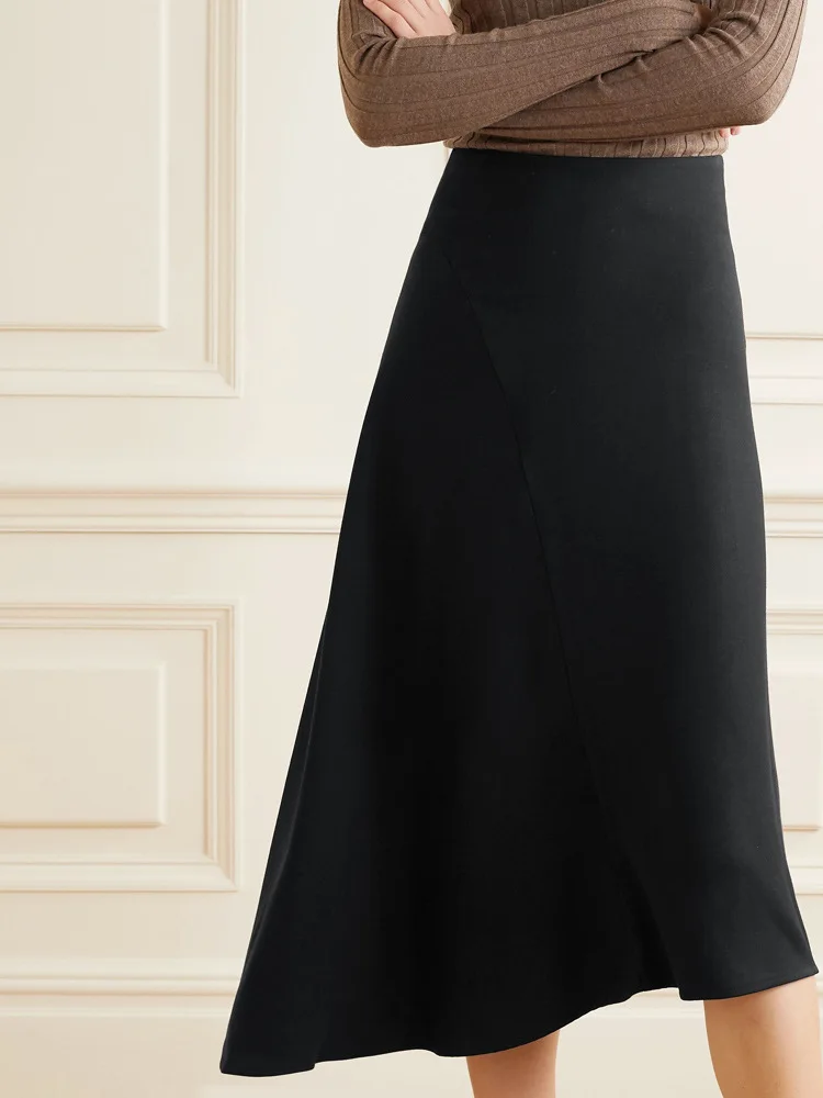 

Женская длинная юбка с высокой талией, трапециевидная юбка-зонтик черного и белого цвета