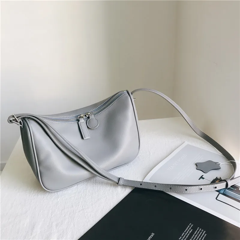 

2021 New Cow Leather Ladies Hand Bags High Quality Double Zipper Shoulder Bags Vintage Crossbody Bags For Women Bolsas Feminina