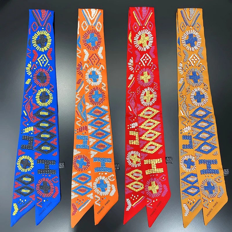 

Шарф женский Шелковый, скинни, Сумка с шарфом