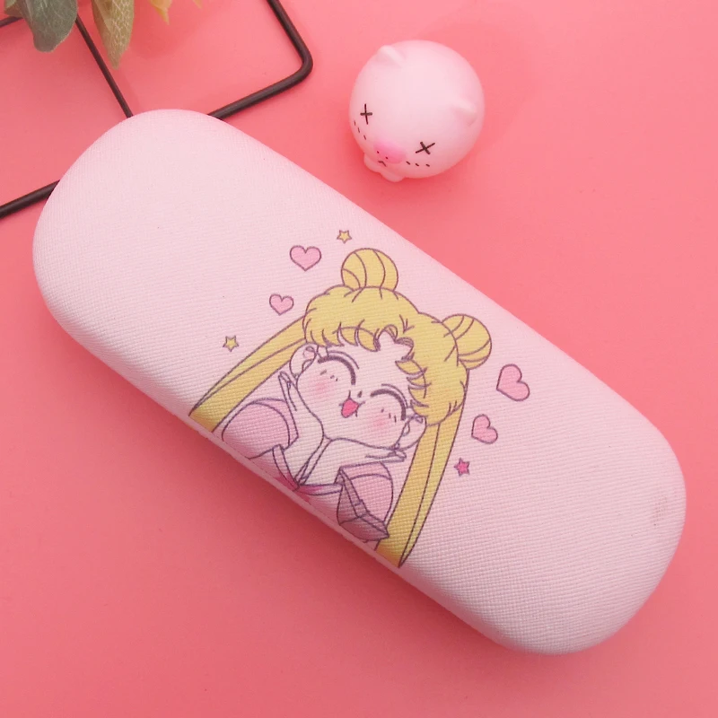 

Sailor Moon Leather Glasses Case For Women Waterproof Hard Frame Eyeglass Case Girl Reading Glasses Box Pink Spectacle Cases