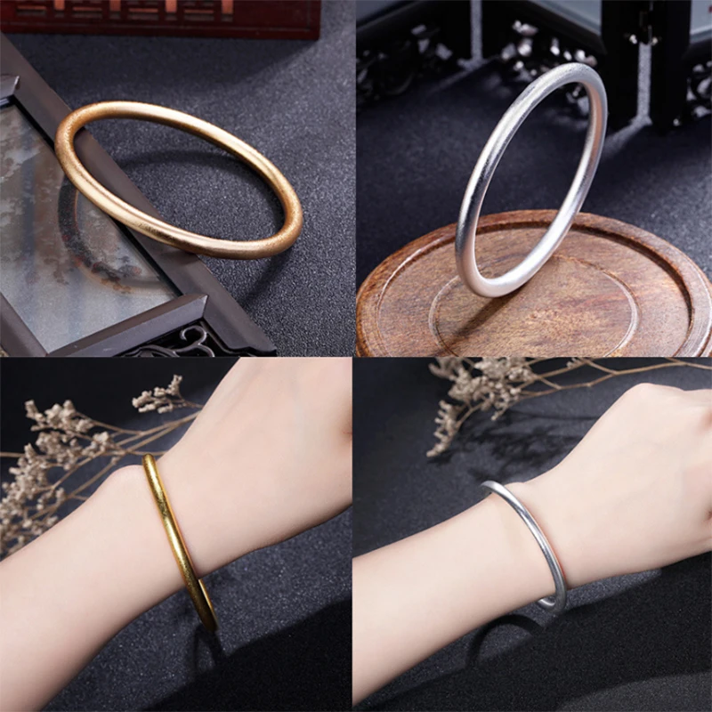 Браслет из 24-каратного золота наследственный старинный браслет 999 Сплошной