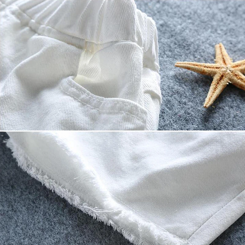 Женские джинсовые шорты с эластичным поясом белые черные летние винтажные