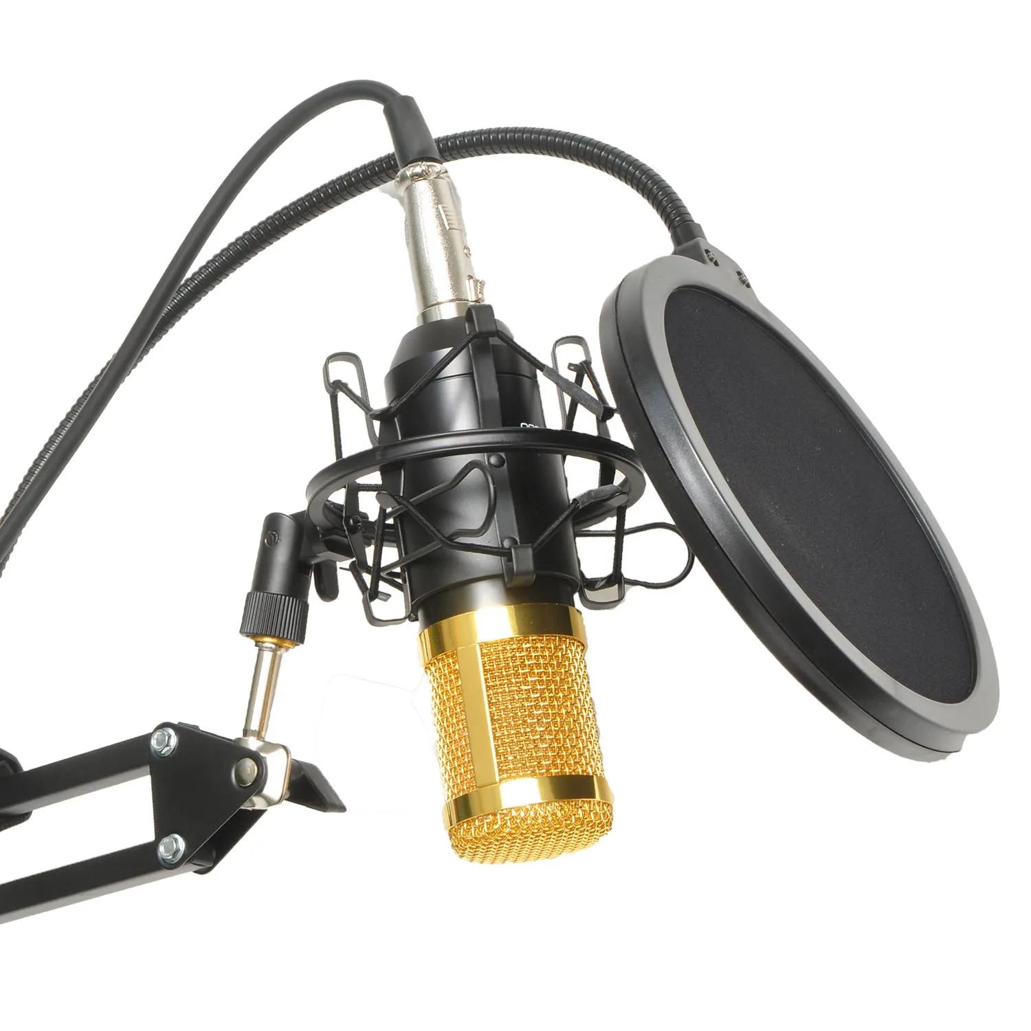 

FREEBOSS BM-800 профессиональный конденсаторный микрофон с 3,5 мм Jack и металлическим подвесом проводной микрофон для Запись хор