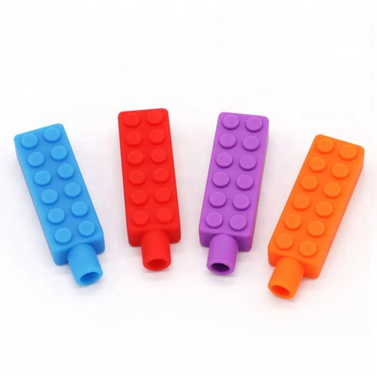 

Chewable Pencil Topper Baby Teether Food Grade Silicone Sensory Toy for Specail Needs